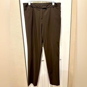 Lafayette 148 NY Irving Wool Stretch Skinny Tapered Brown Pants , size 8